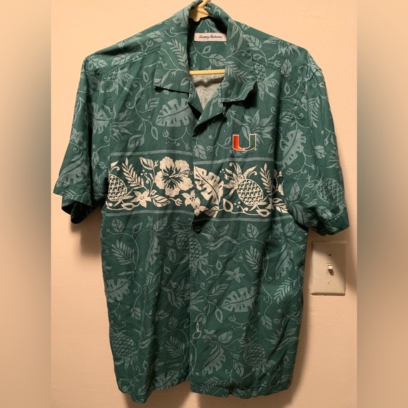 Tommy Bahama University of Miami Pina Piazzo Camp Shirt - Picture 2 of 7